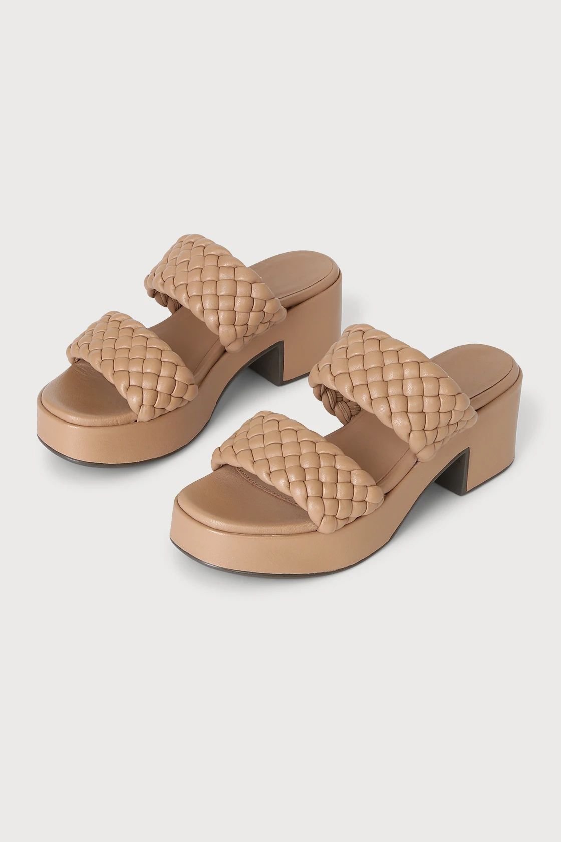 Novelty Vachetta Leather Platform Slide Sandals | Lulus (US)