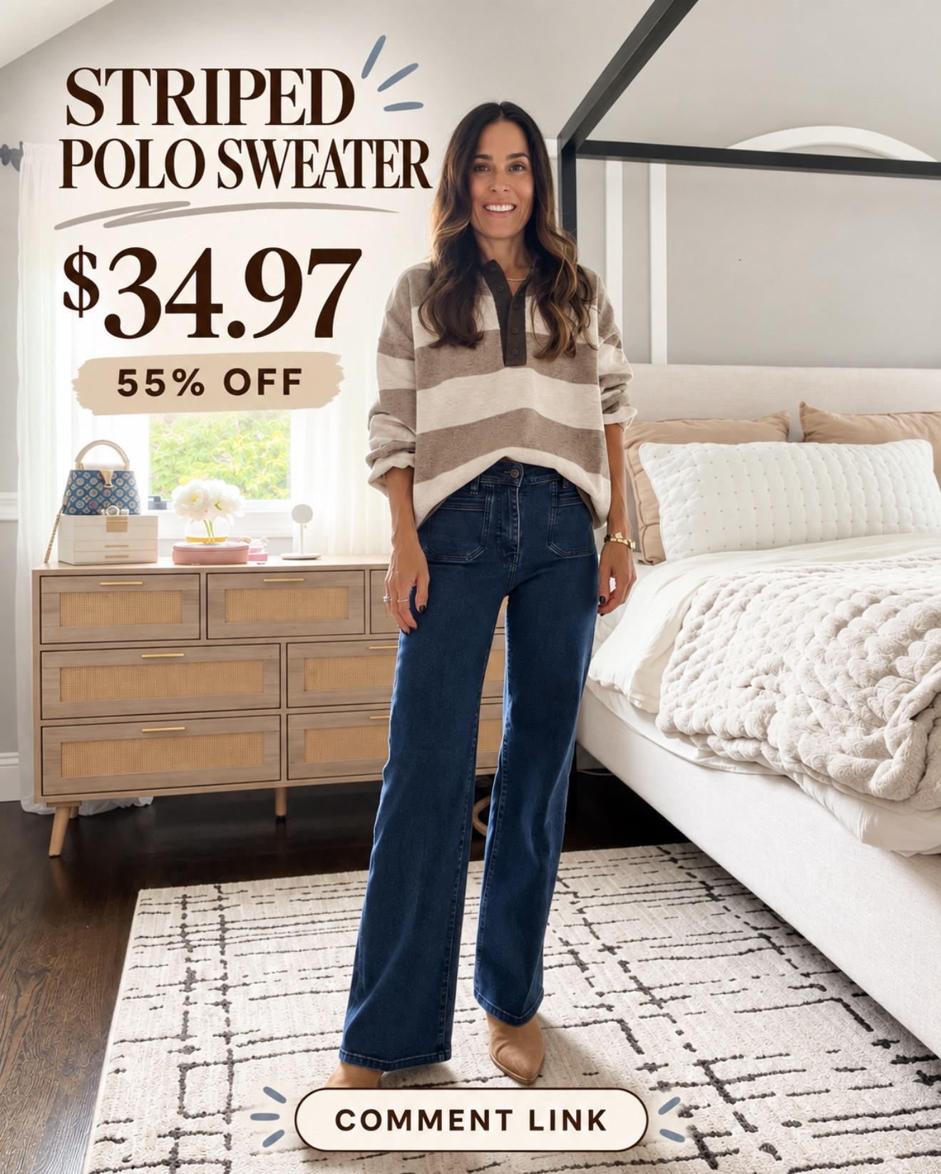 This striped polo sweater looks way more expensive than $34.97 👀 It’s currently 55% off and the mocha stripes are SO good for fall!

Comment LINK and I’ll send it to you.

#LTKOver40 #LTKSeasonal #LTKootd