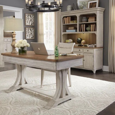 Harlowe 3 Piece Rectangular Writing Desk Office Set with Hutch | Wayfair North America