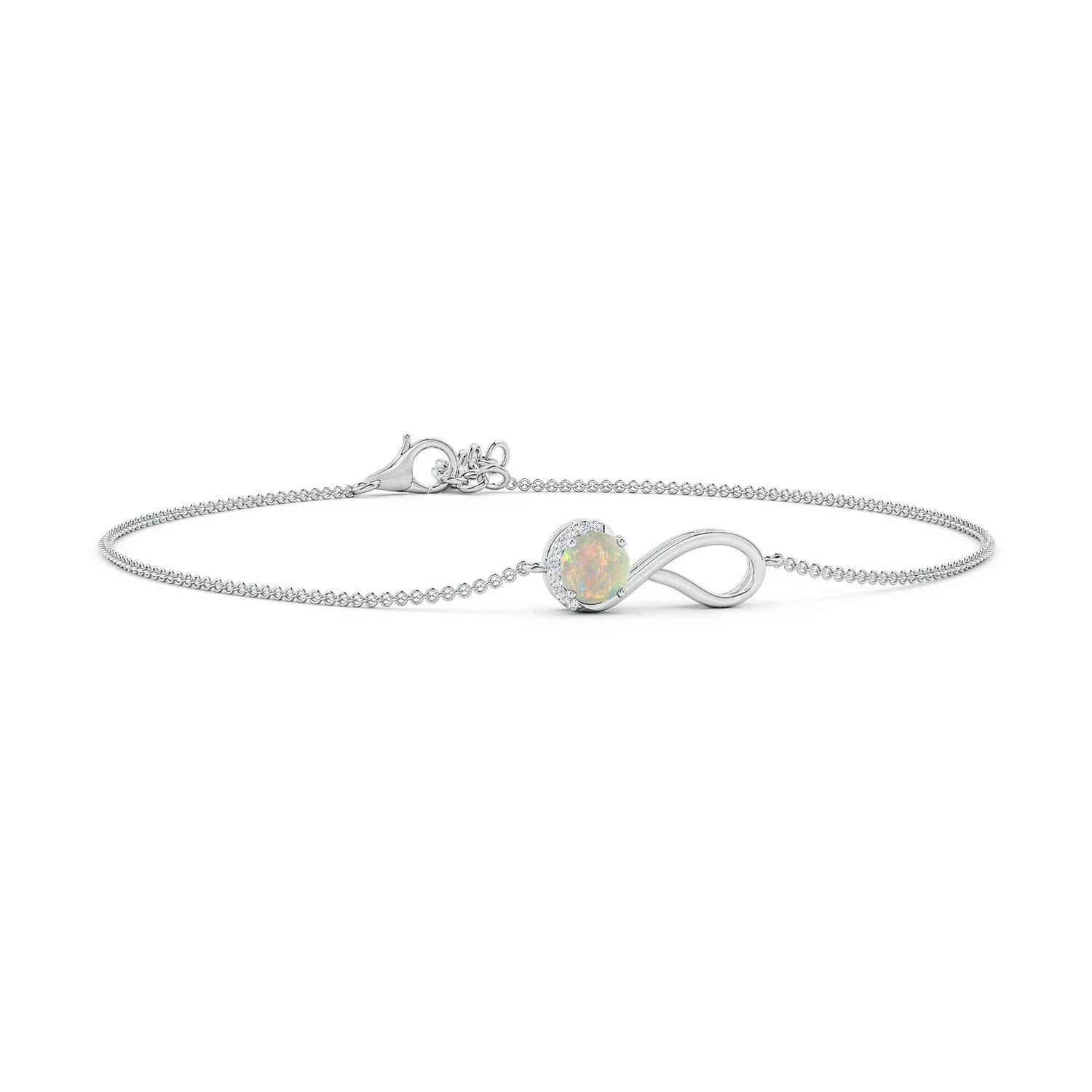 Opal Libra Ribbon Bracelet with Diamond Accents | Angara US