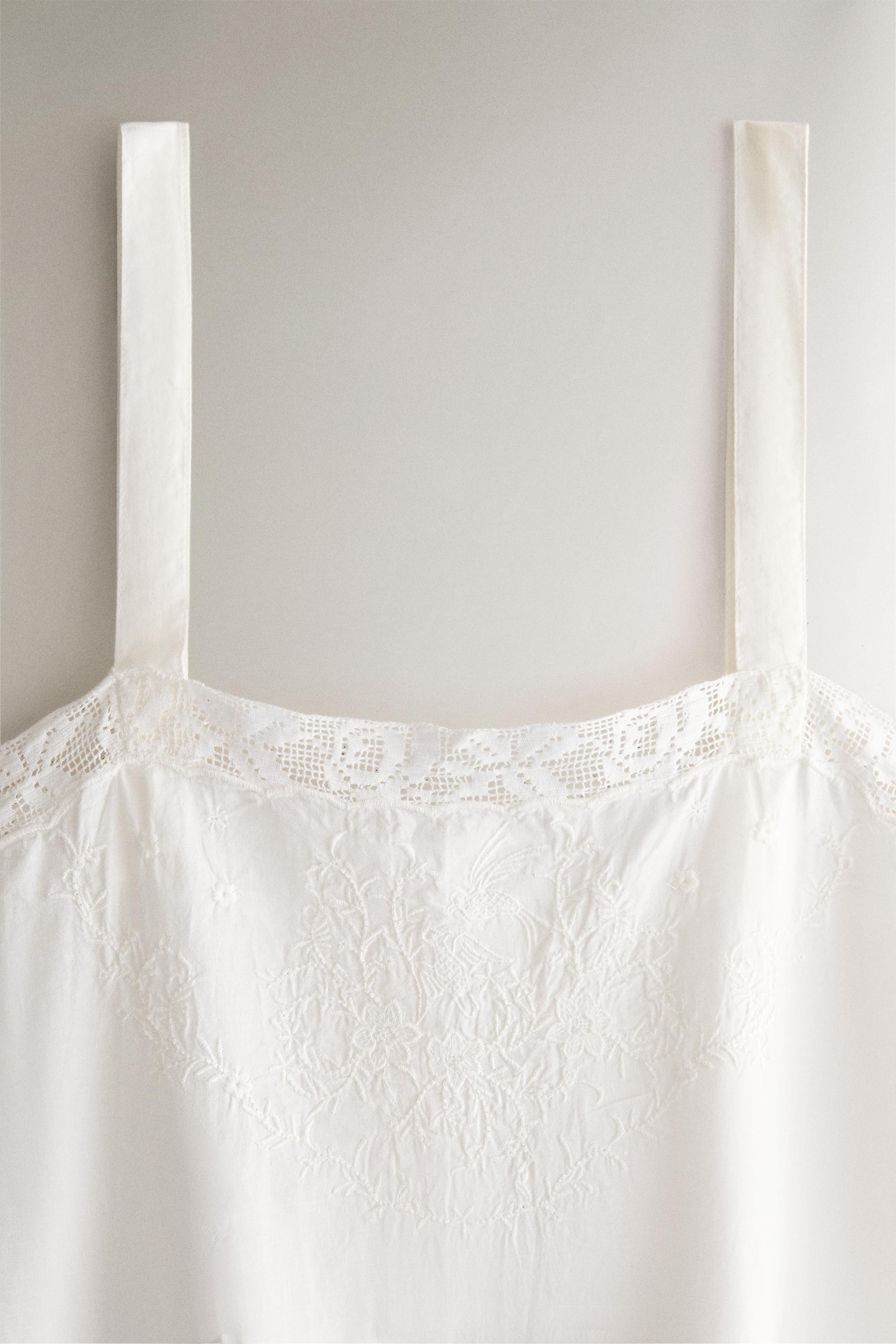 EMBROIDERED COTTON NIGHTDRESS | Zara UK