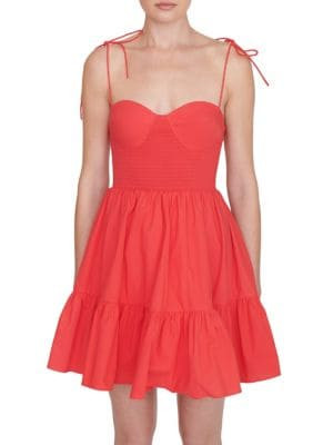Landry Smocked Bustier Minidress | Saks Fifth Avenue OFF 5TH