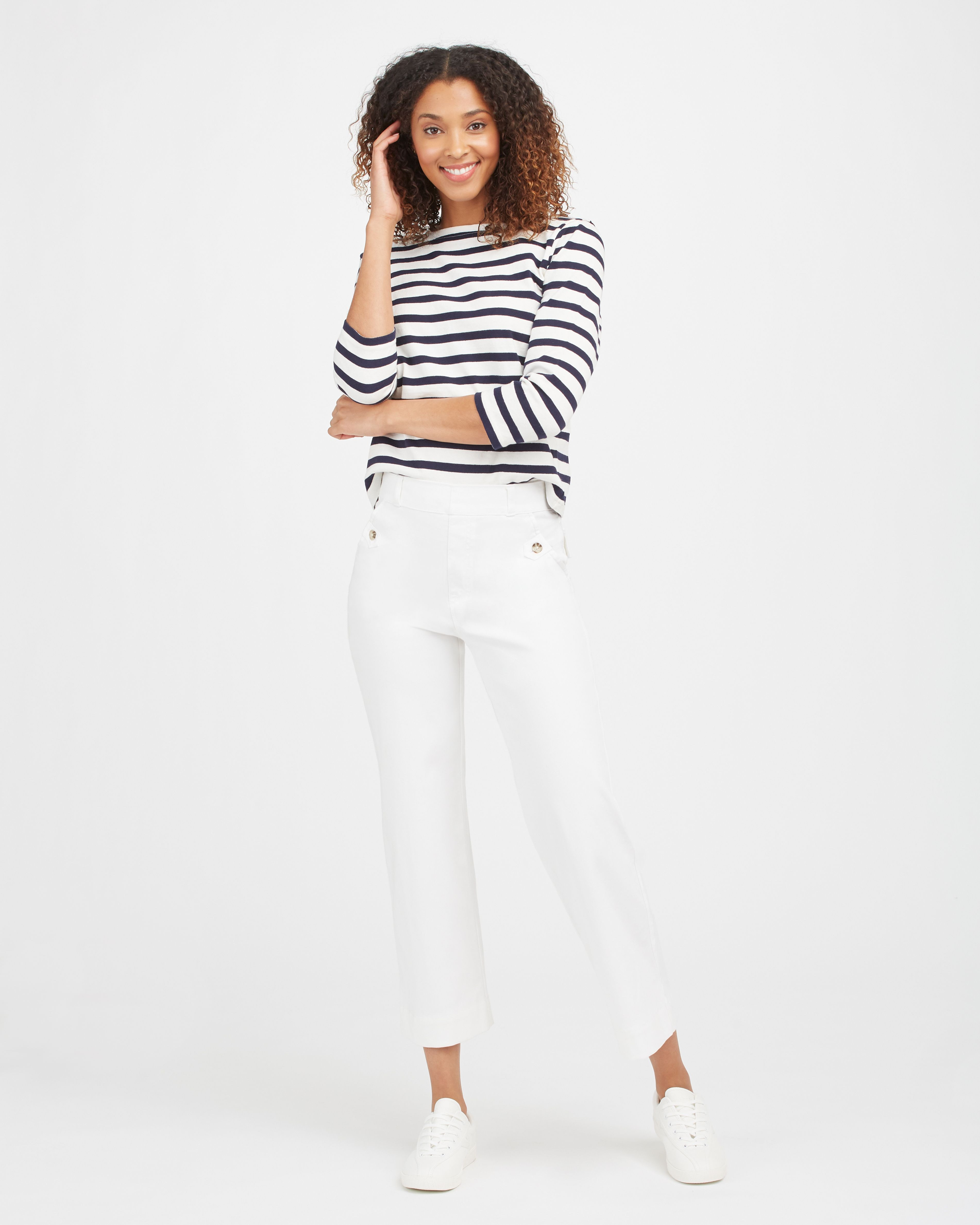 Stretch Twill Cropped Wide Leg Pant | Spanx