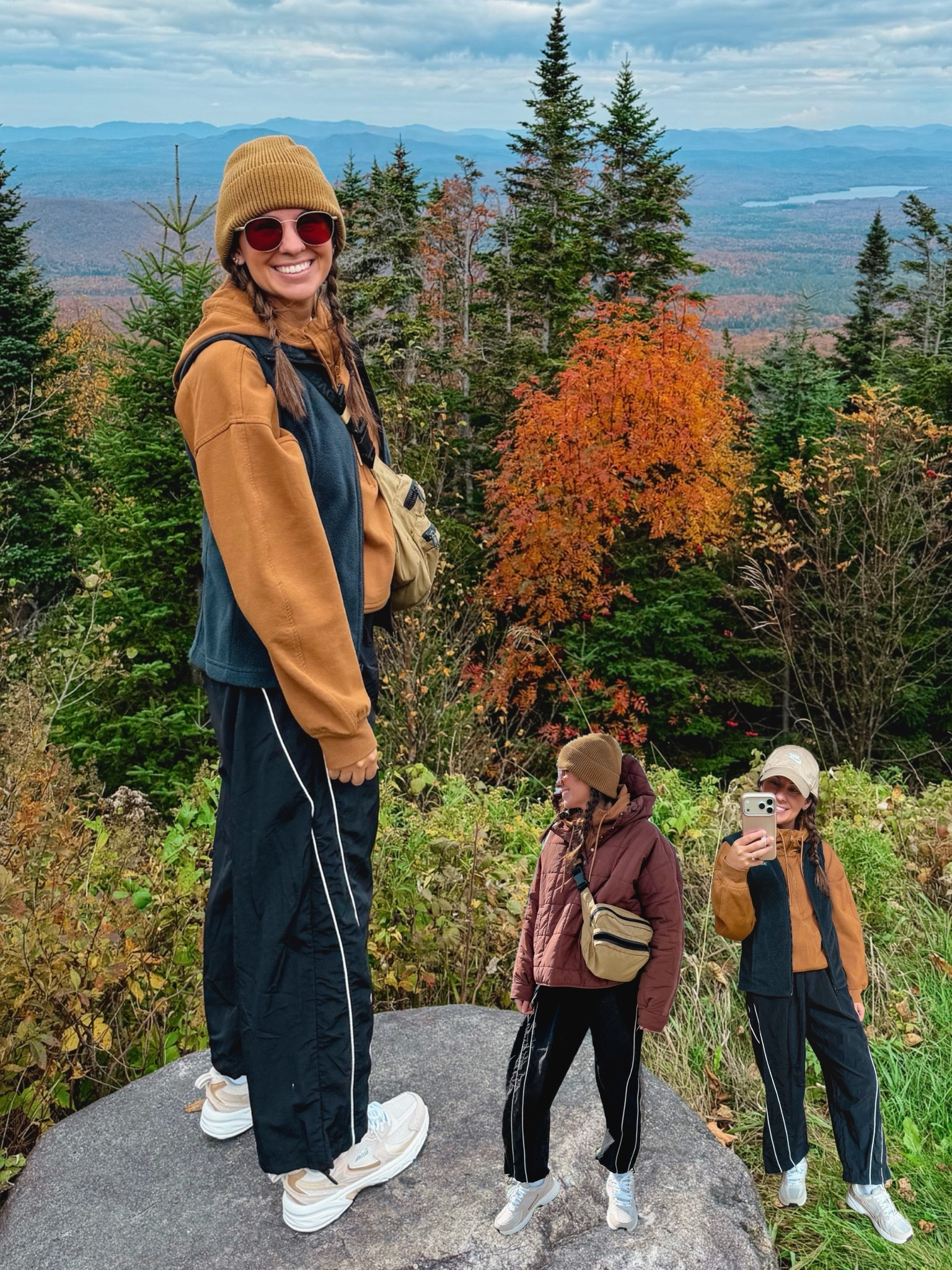 Leaf peeping style🫶🏽🤎🍁✨🐻🍂

small in my tank, small in my hoodies, xs petite in my black fleece vest, small in my brown puffer pullover, small in my track pants and 6.5 in my Walmart sneakers!

#LTKPetite #LTKSeasonal #LTKootd