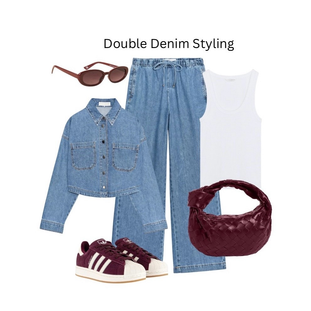A splash of burgundy 🍇 the denim Co ord is a perfect dress down/dress up outfit 🫶🏻🙌🏻 Zara, denim

#LTKuk #LTKautumn #LTKjeans
