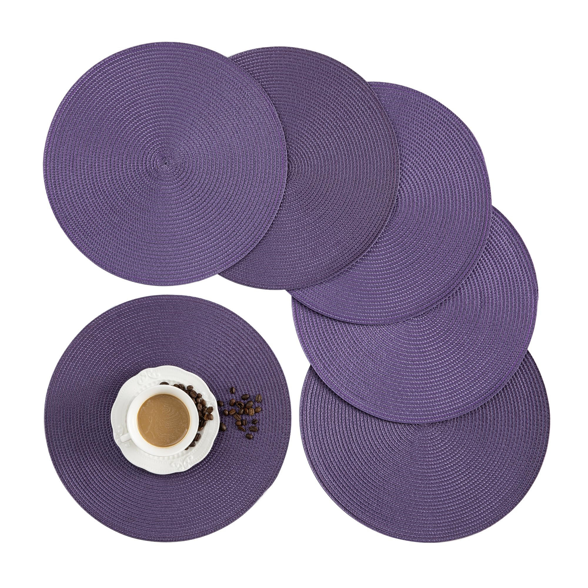 Placemats, Crossweave Heat Resistant Classic Woven Round Place Mats Diameter 13.5 inch for Kitche... | Amazon (US)