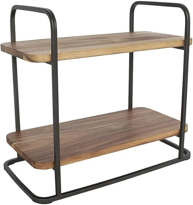 14.29" L x 7.08" W Wood Tray,Multi-Purpose Tiered Tray Stand, Stylish Two Tiered Tray Stand for S... | Amazon (US)