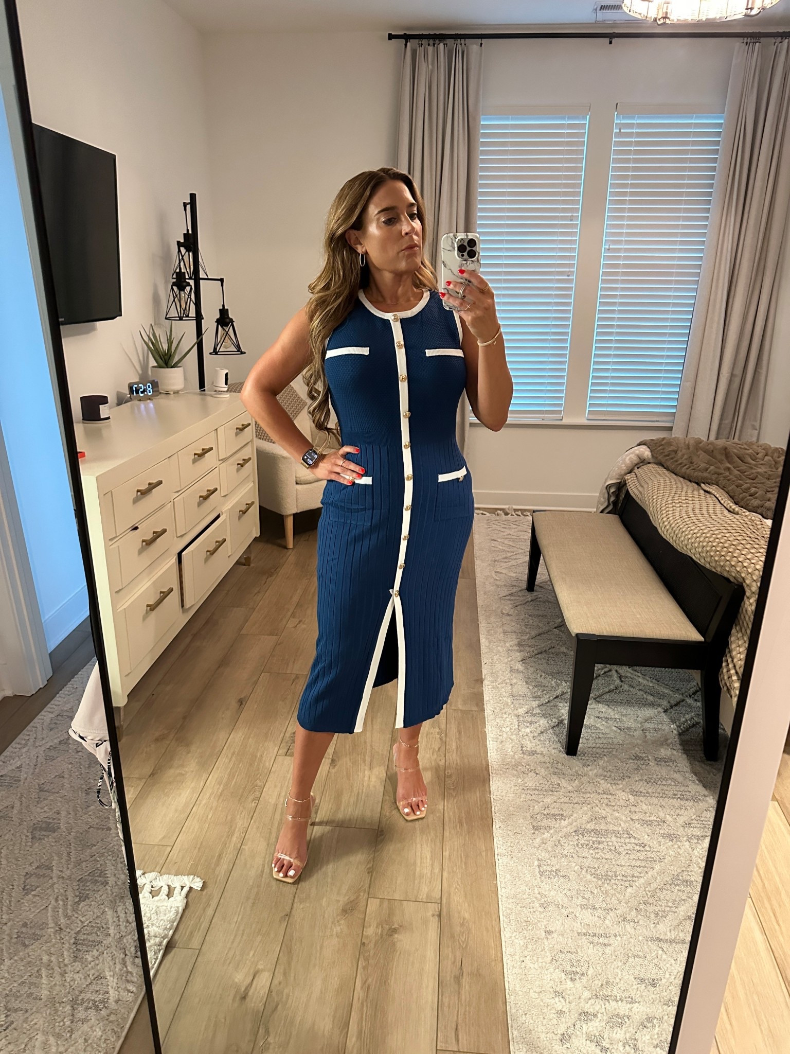 Another classy and timeless look that reminds me of a ‘Hamptons’ look if you will. My coworker was surprised to hear this was an “Amazon dress”. I tell y’all, don’t sleep on the Amazon wardrobe my friends. 🙌🏼
My skin tone doesn’t always allow me to pull off blues unless I’m tan, so I like to take advantage of these summer months when I can get away with it. Do you have colors like that in your palette?

#LTKMidsize #LTKWorkwear #LTKWedding