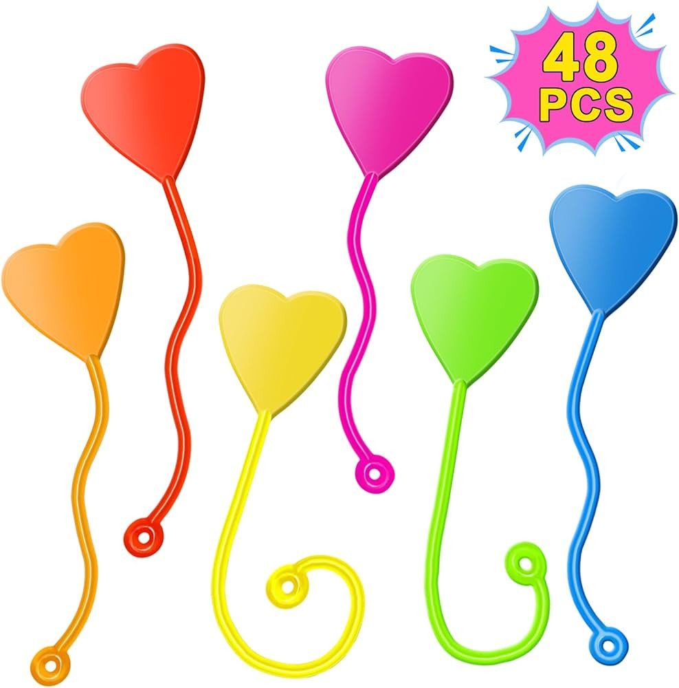 Valentines Sticky Hands Bulk 48PCS Valentines Day Gifts for Kids Classroom Prizes Valentines Part... | Amazon (US)