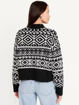 SoSoft Mock-Neck Fair Isle Sweater | Old Navy (US)