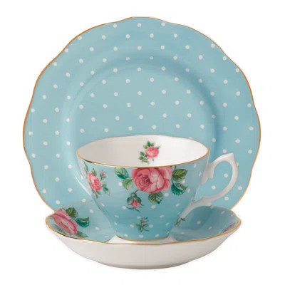 Polka Blue Bone China Teacup & Saucer | Wayfair Professional