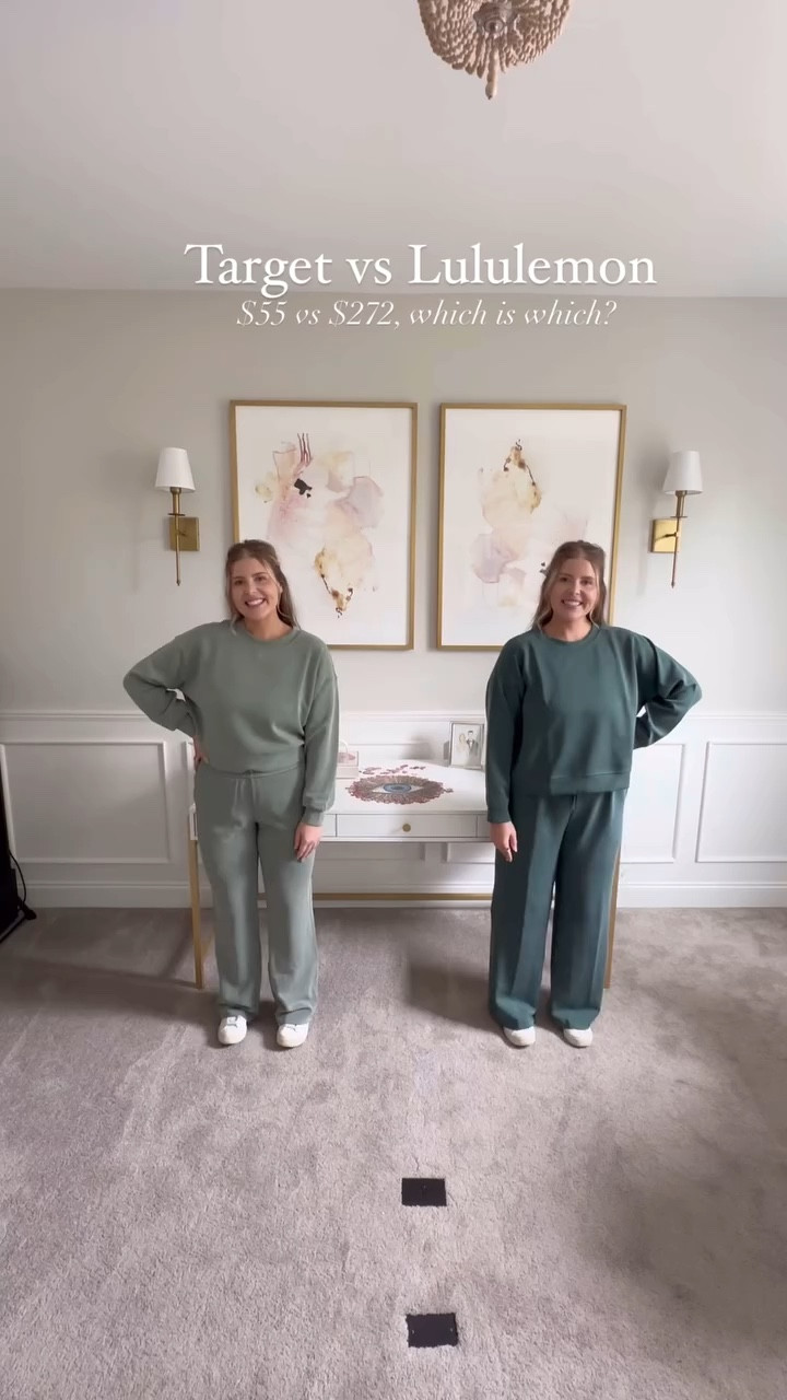 Which side is target? In love with the @lululemon softstream set bc the fabric is so soft but the @target version is almost just as good and 1/3 of the price! 

Comment LINK below and I’ll send ya a dm with both sets linked to shop!

#lululemon #matchingset #targetfashion #sweatset #lookforless #ltkfit