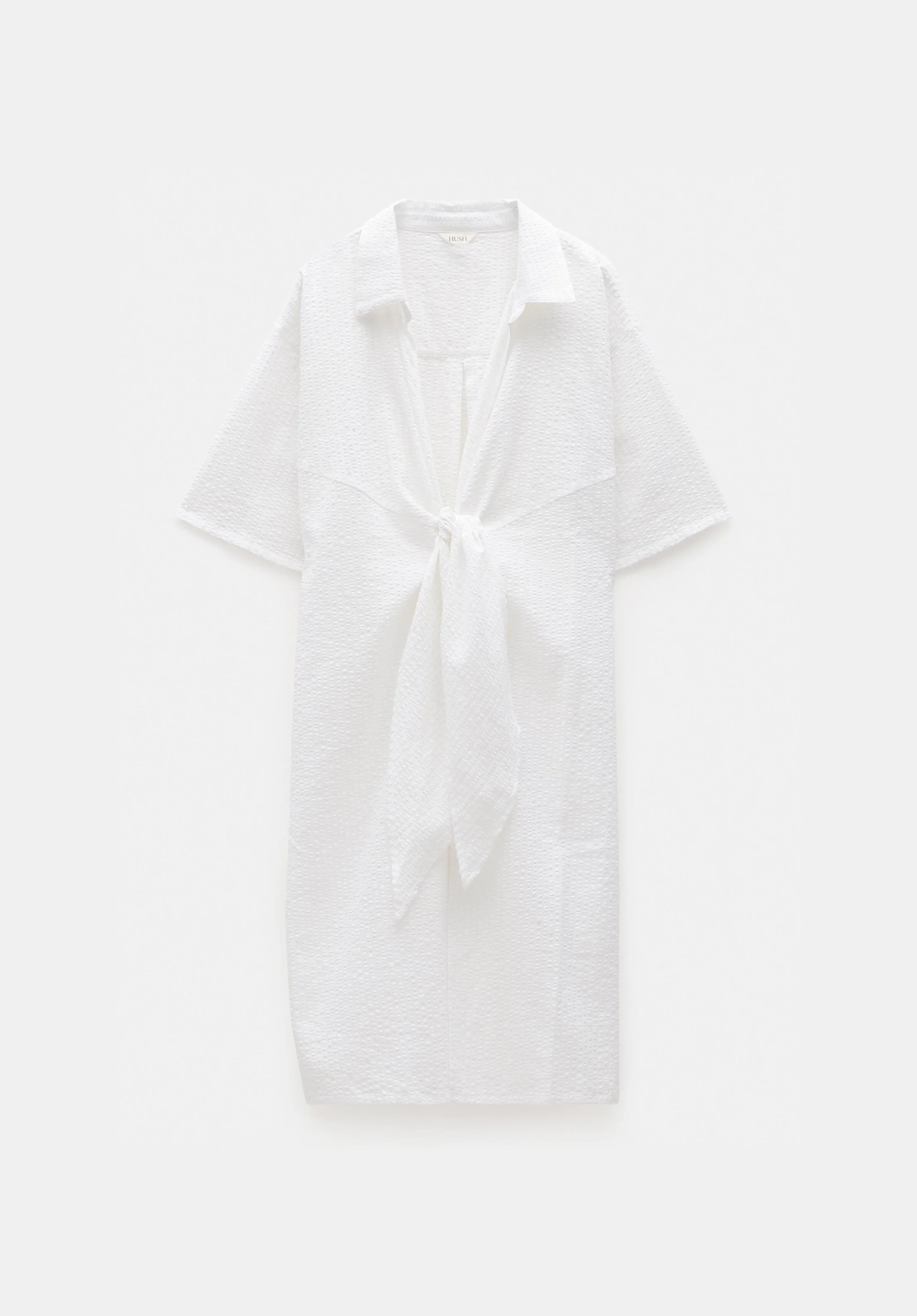 Seersucker Tie Front Beach Dress | Hush UK