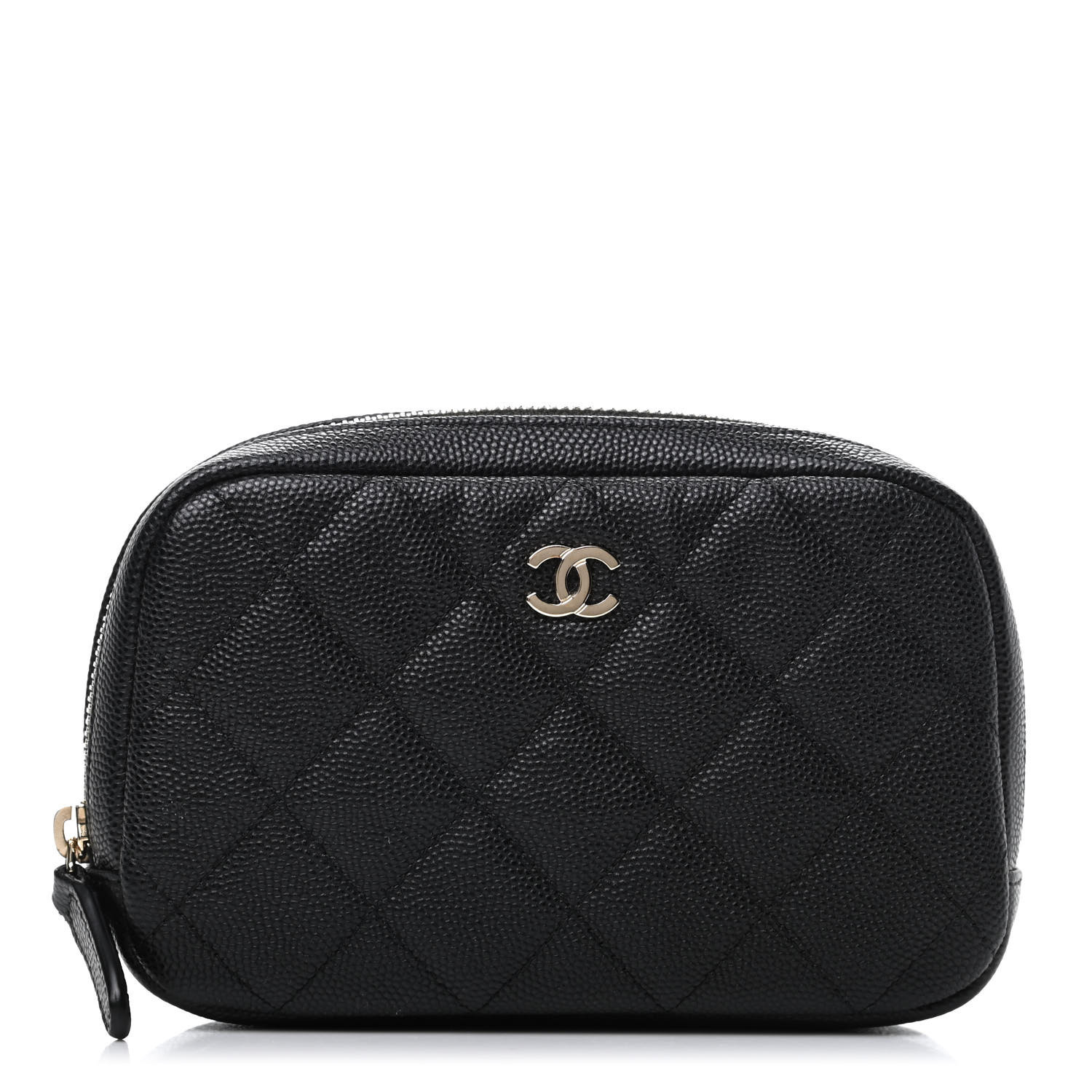 Caviar Quilted Small Curvy Pouch Cosmetic Case Black | Fashionphile