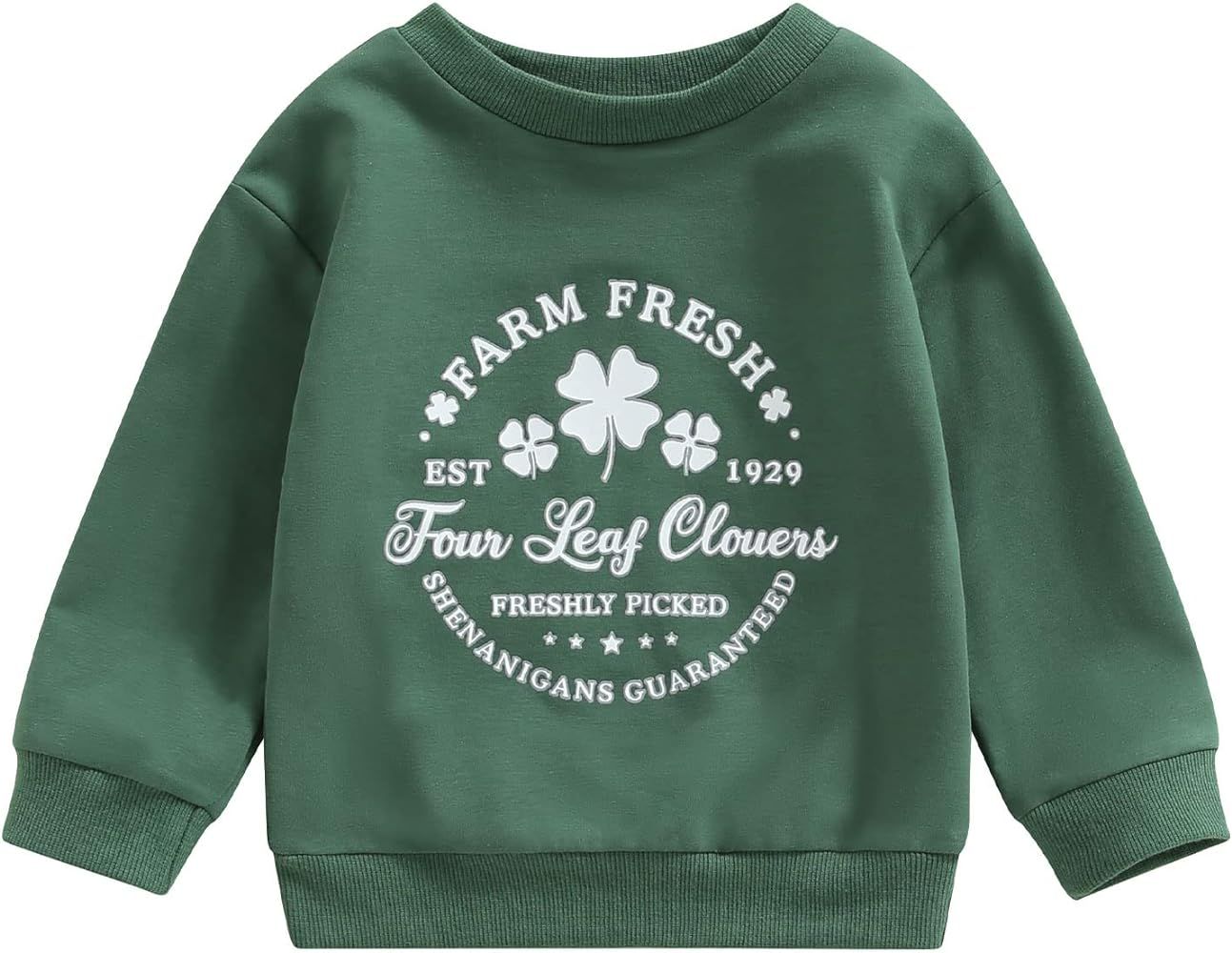 AEEMCEM Baby Boy Girl St Patricks Day Outfit Letter Print Sweatshirt Crewneck Pullover Long Sleev... | Amazon (US)