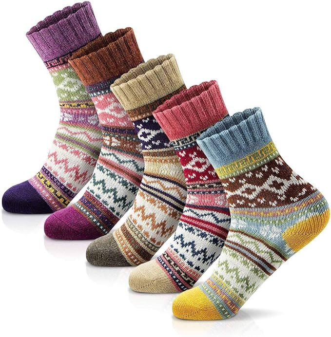 Women Socks Winter - Gifts for Women - Warm Thick Soft Wool Socks Christmas Gifts Socks Cozy Crew... | Amazon (US)