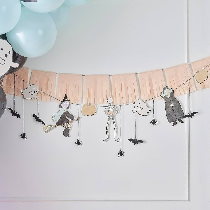 Ginger Ray Halloween Bunting & Tassel Witch, Vampire, Ghosts and Skeleton Garland Decoration, Bla... | Amazon (US)