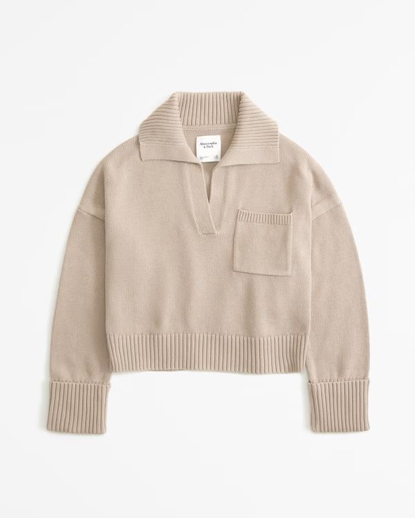 Women's Notch-Neck Sweater | Women's Tops | Abercrombie.com | Abercrombie & Fitch (US)