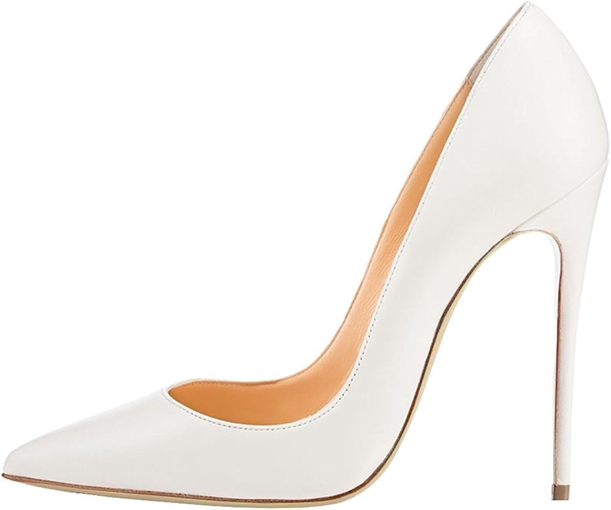 SAMMITOP Women's Pointed Toe High Heel Pumps 10cm Classic Stiletto Suede Shoes | Amazon (US)