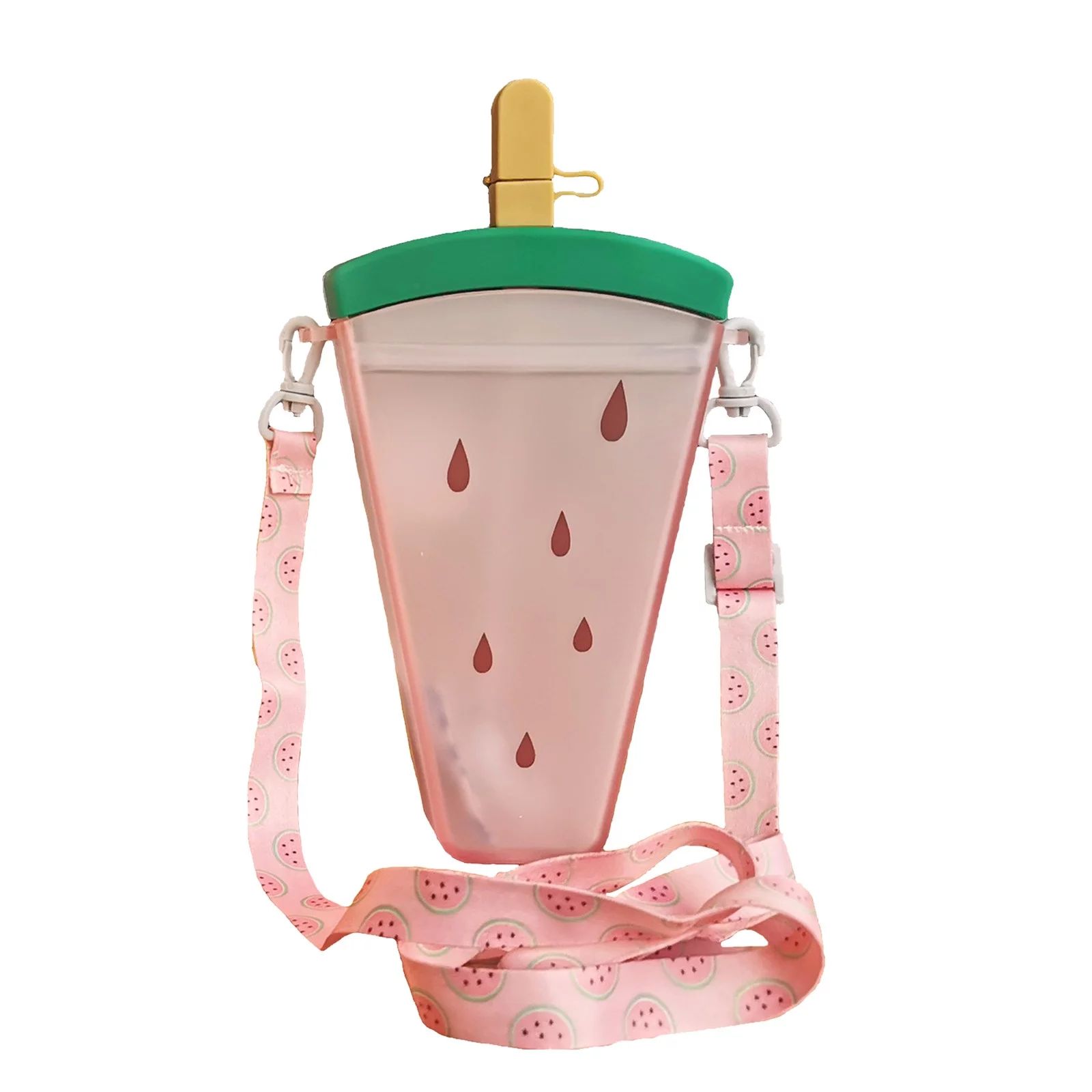 Wefuesd Water Bottle Cute Watermelon Straw Water Bottle Ice Cream Popsicle Cup With Shoulder Stra... | Walmart (US)