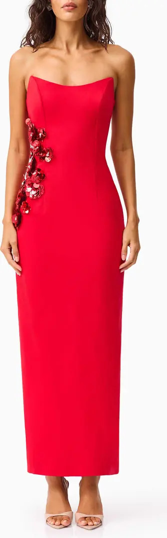 Yasmine Strapless Embellished Ponté Gown | Nordstrom
