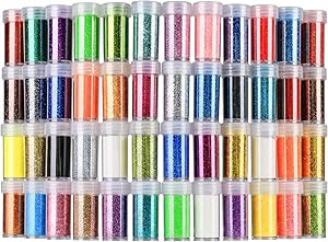 Teenitor 48 Colors Glitter Set, Fine Glitter for Resin, Arts and Craft Supplies Glitter, Festival... | Amazon (US)