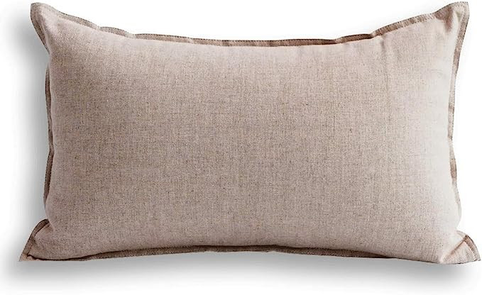 Jeanerlor Cotton Linen Soild Decorative Yellow 12"x20" Lumbar Throw Pillow Case Cushion Cover wit... | Amazon (US)