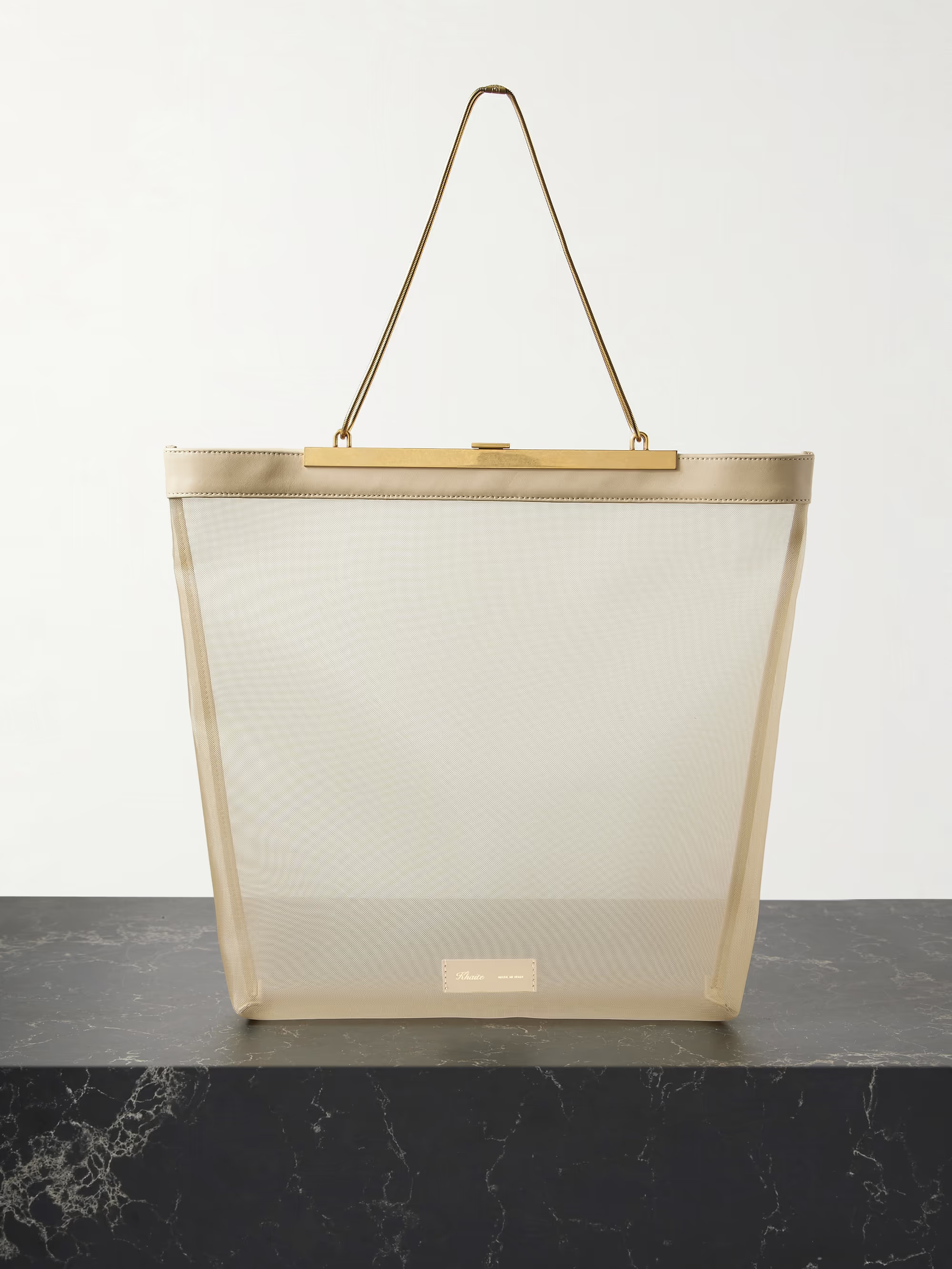 Augusta chain and leather-trimmed mesh tote | NET-A-PORTER (US)