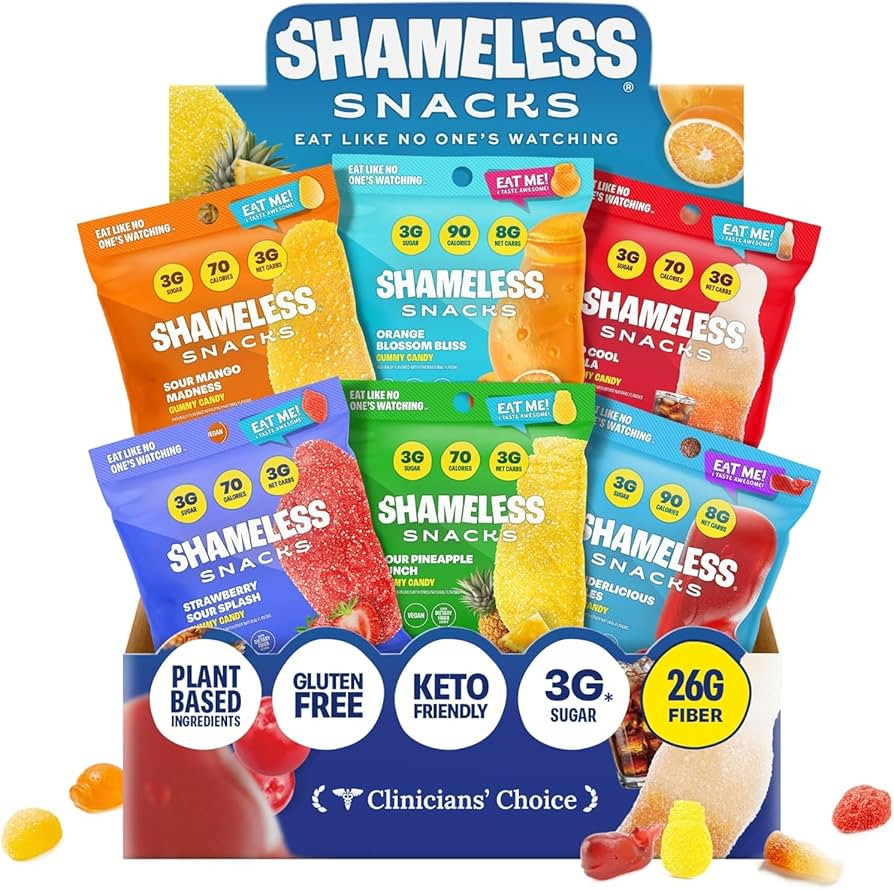 Shameless Snacks Candy Carnival - Sour Candy & Fruit Snacks, Gummy Candy Variety Pack, Strawberry... | Amazon (US)