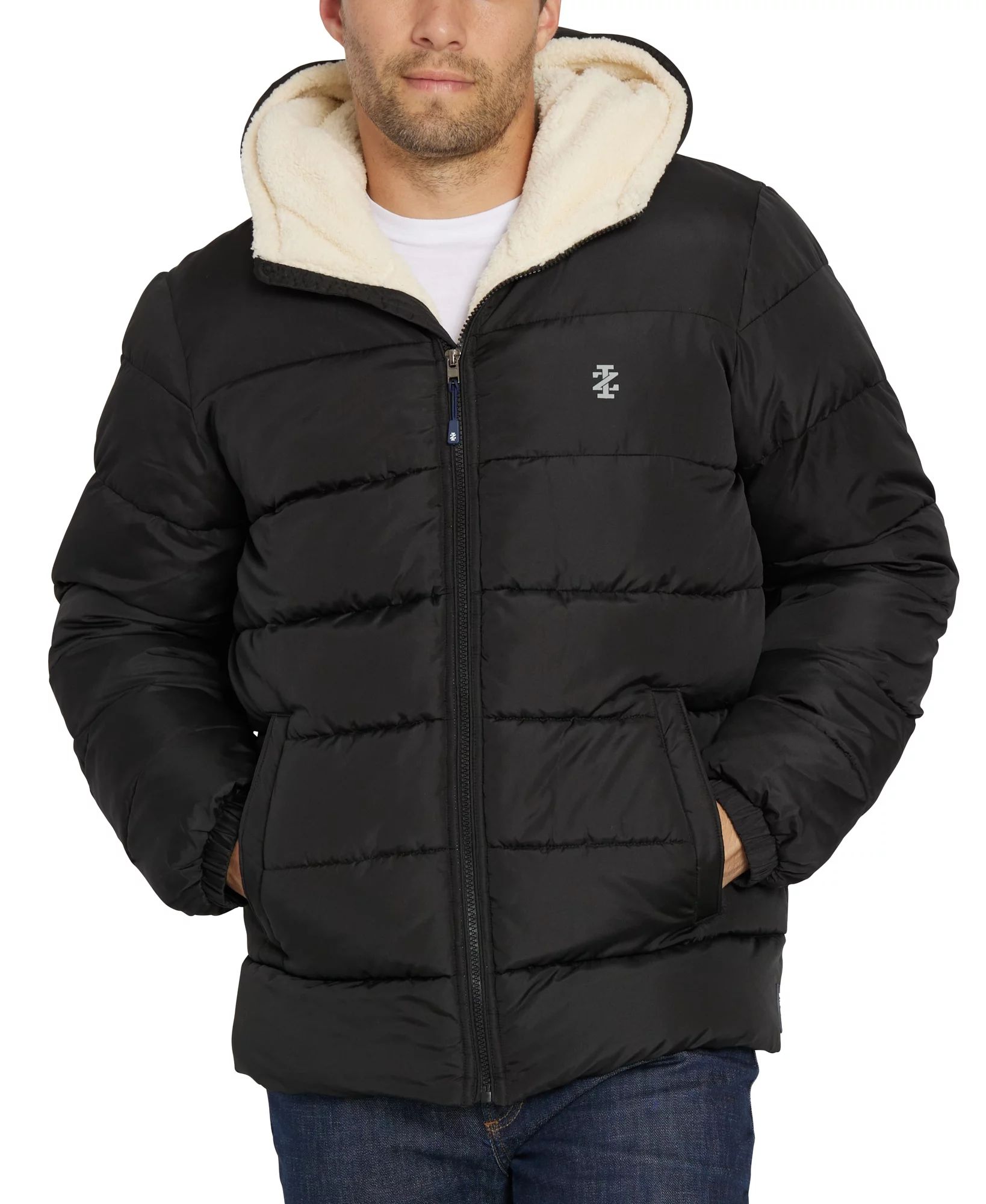 IZOD Men's Sherpa Lined Color Block Puffer Jacket - Walmart.com | Walmart (US)