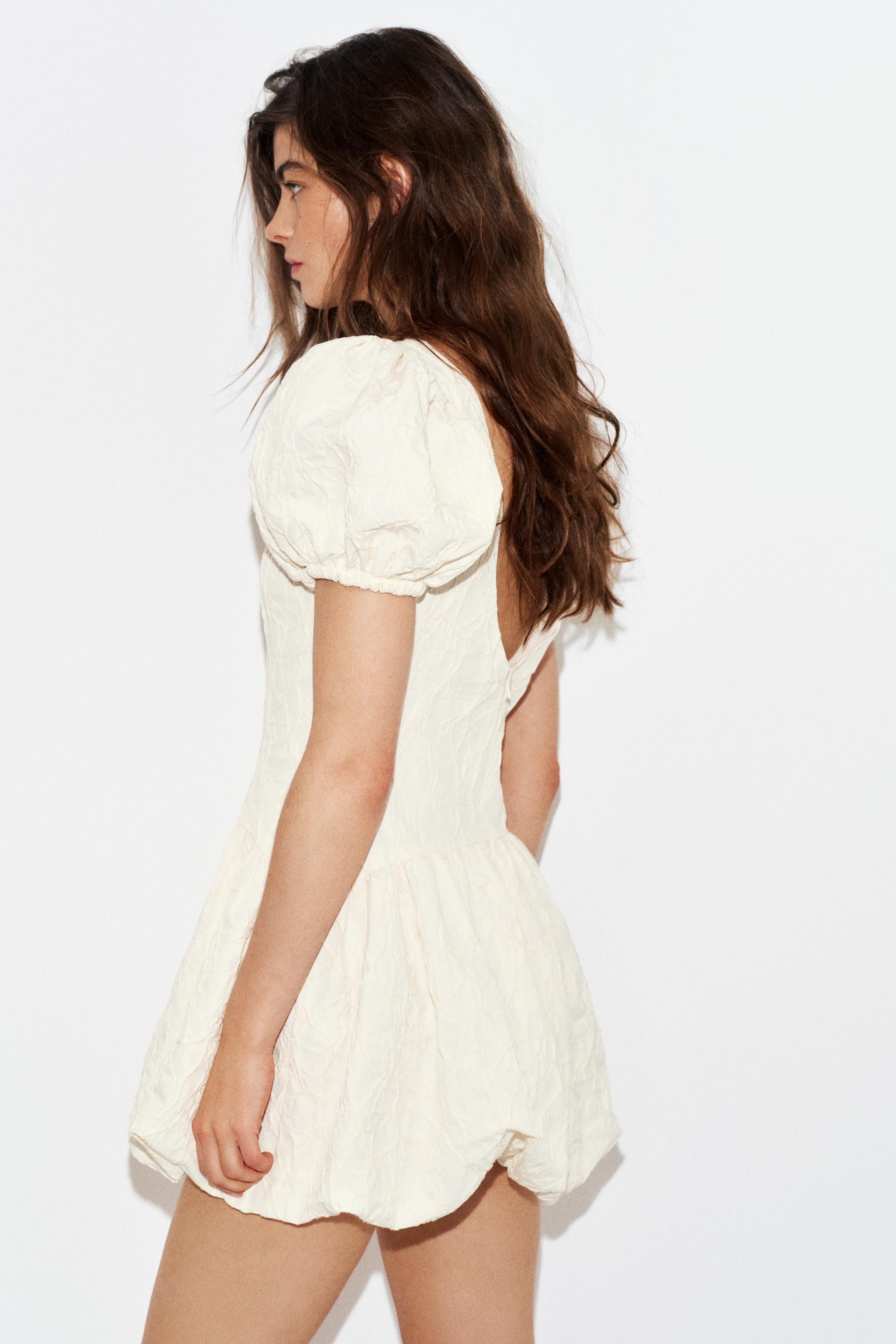 JACQUARD BALLOON MINI DRESS | Zara US