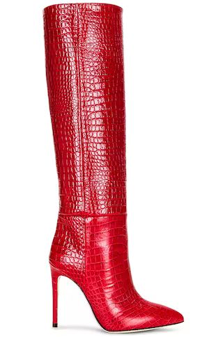 Paris Texas Embossed Croco 105 Stiletto Boot in Lipstick | FWRD | FWRD 