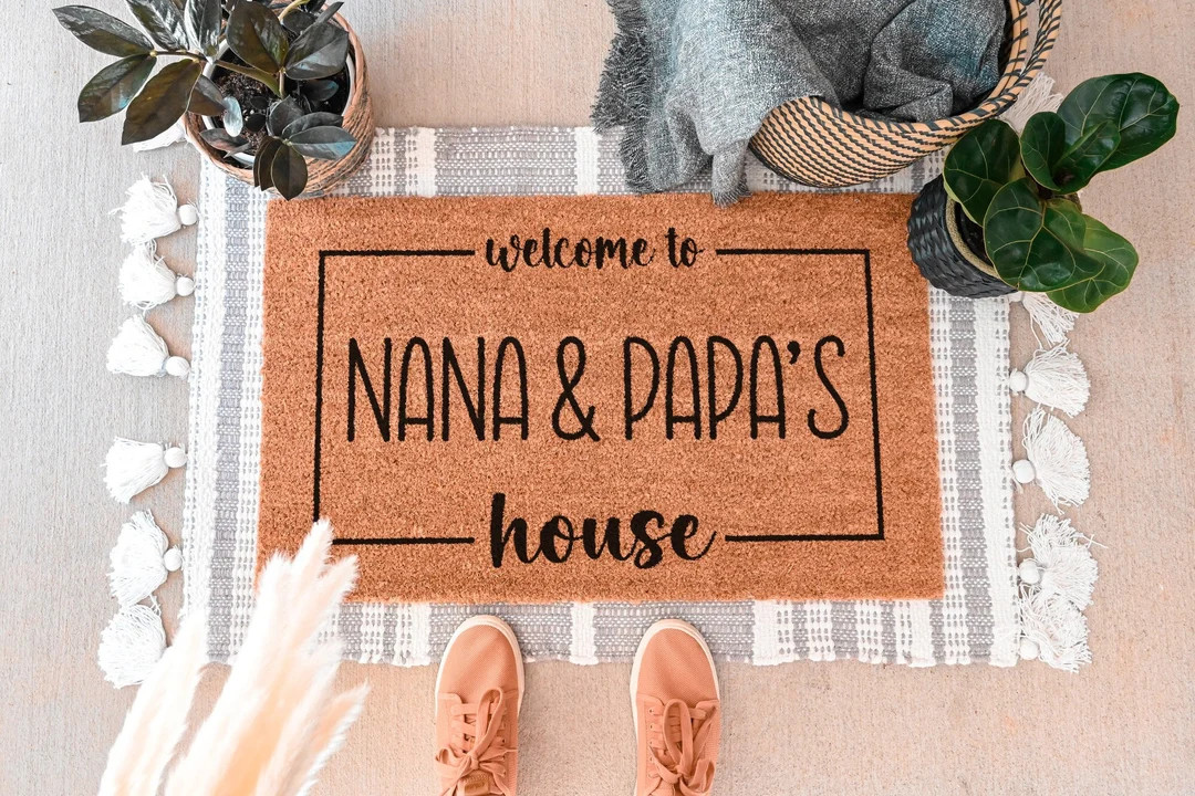 Gift for Grandparents Doormat Welcome Mat Personalized - Etsy | Etsy (US)