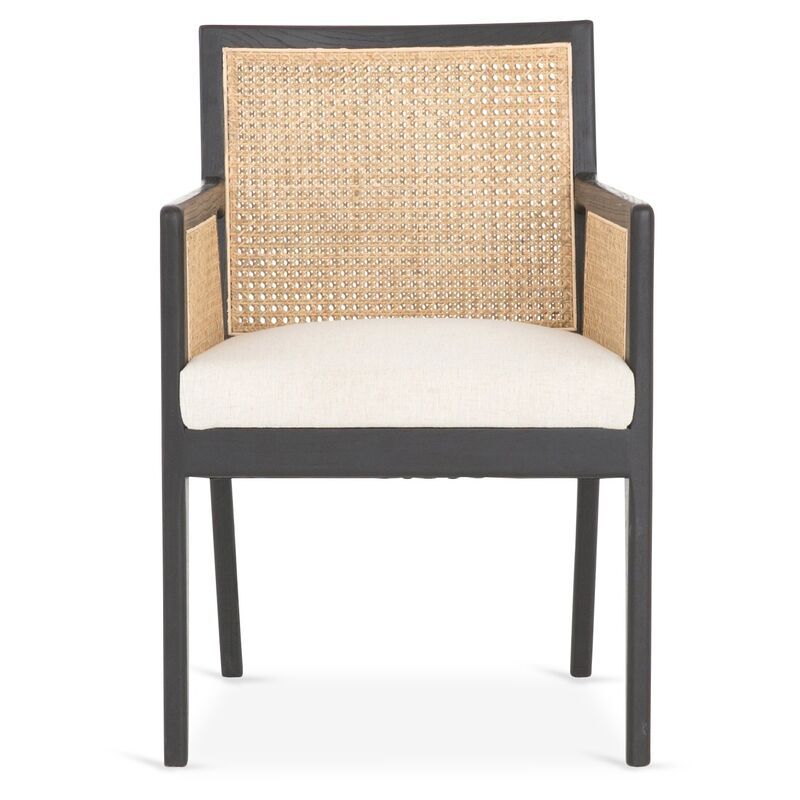 Aimee Cane Arm Chair, Ebony/Flax | One Kings Lane