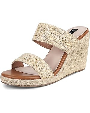 mikarka Slip On Wedge Sandals for Women Open Toe Espadrilles Platform Slides Dressy High Heel Bea... | Amazon (US)