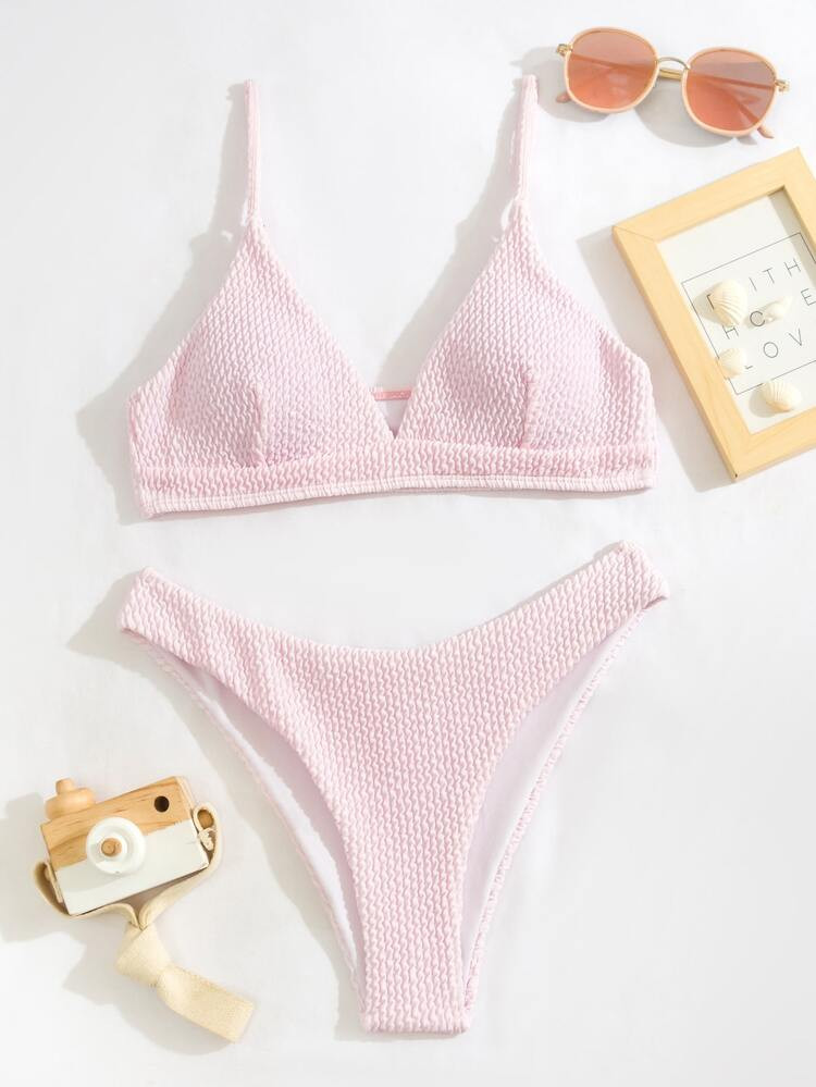 Textured Bikini Swimsuit | SHEIN