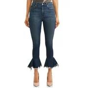 Sofia Jeans Camila Destructed Hem Cropped Kick Flare Jean Women's | Walmart (US)