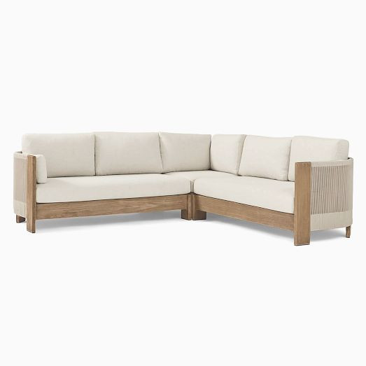 Porto Outdoor 3-Piece L-Shaped Sectional (100") | West Elm (US)