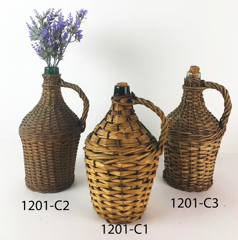 Vintage Demijohn Wicker Encased Wine Bottle French Demijohn | Etsy | Etsy (US)