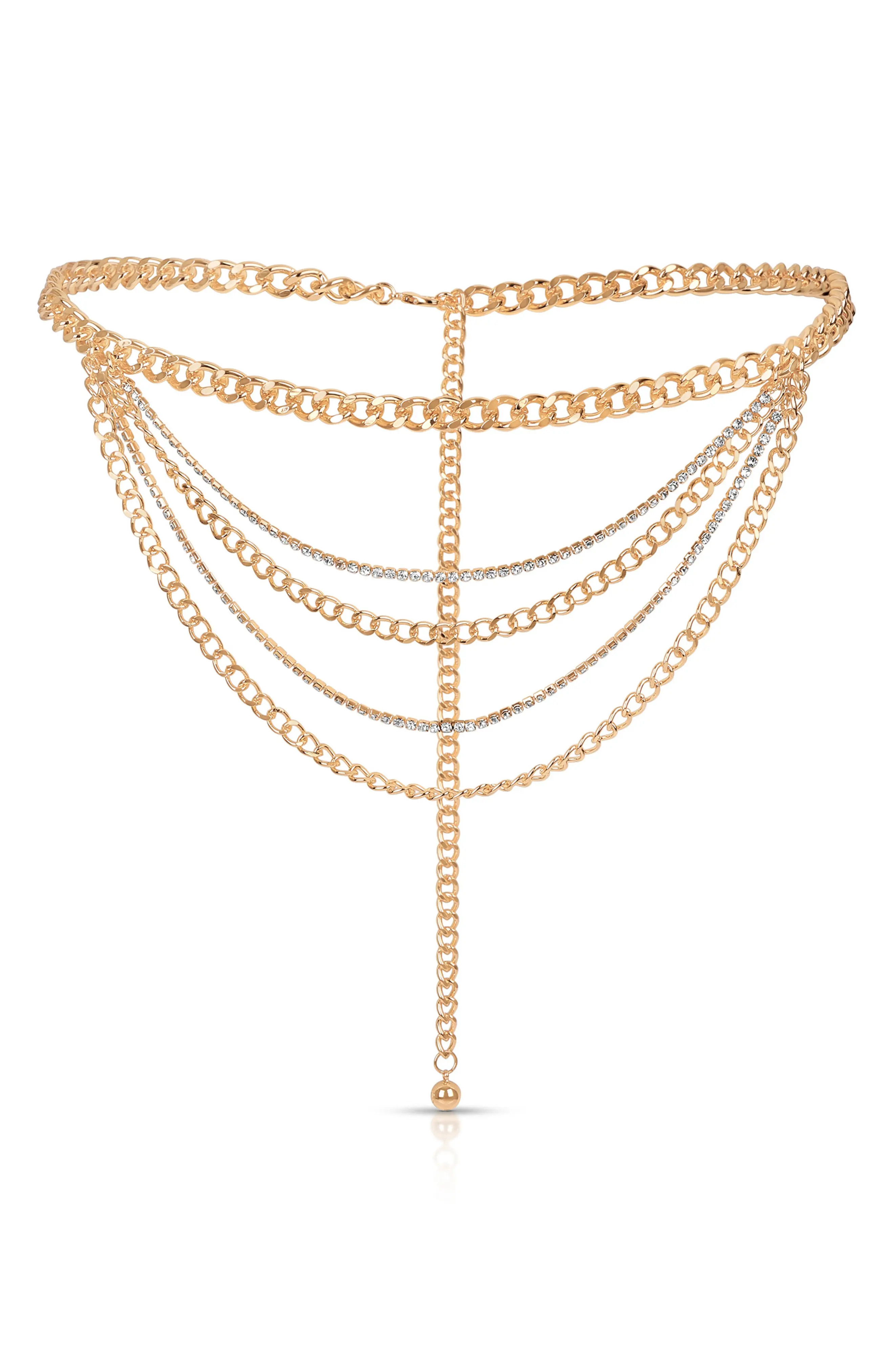 Ettika Nightlife Chain Belt in Gold at Nordstrom | Nordstrom