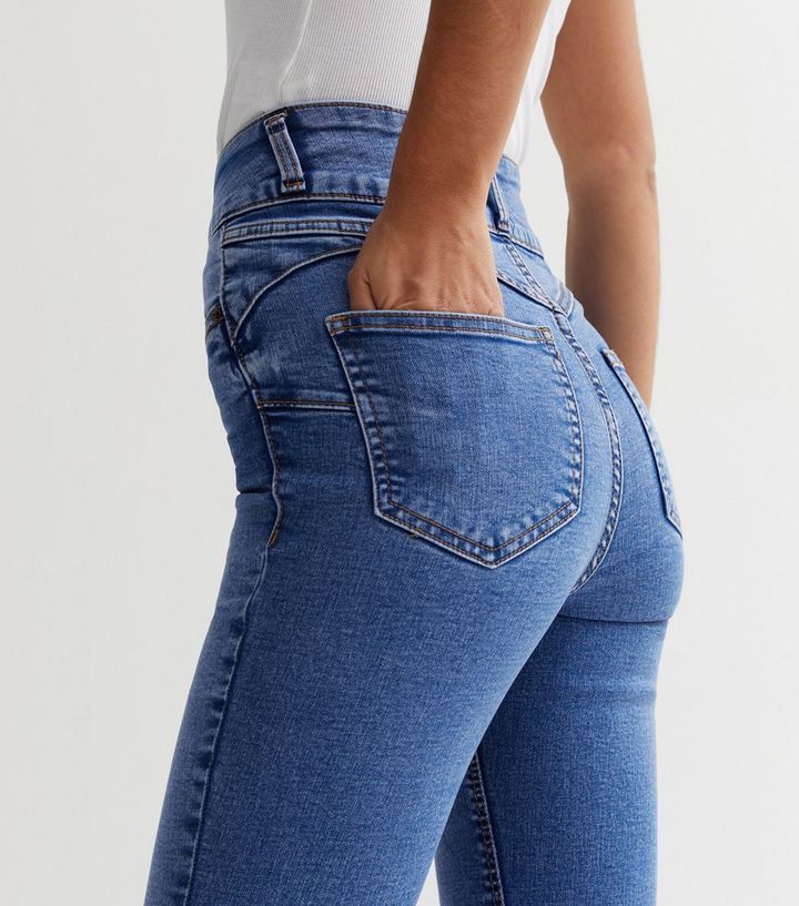 Bright Blue Lift & Shape High Waist Yazmin Skinny Jeans | New Look | New Look (UK)