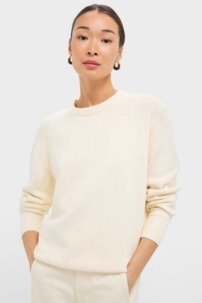 White Stone Washed Cotton Anne Crewneck Sweater | Tuckernuck (US)