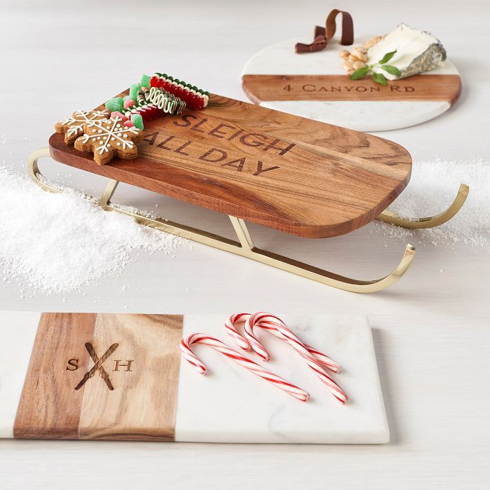 Wood Sleigh Cheese Board | Mark and Graham