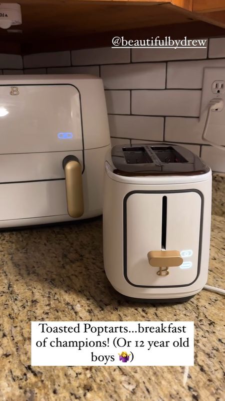 Toasted Poptarts…breakfast of champions! Or 12 year old boys! 🤷‍♀️
Loving all of the Beautiful By Drew small appliances from Walmart…that’s the large air fryer in the back. I use it daily! 

#LTKVideo #LTKhome #LTKfindsunder50