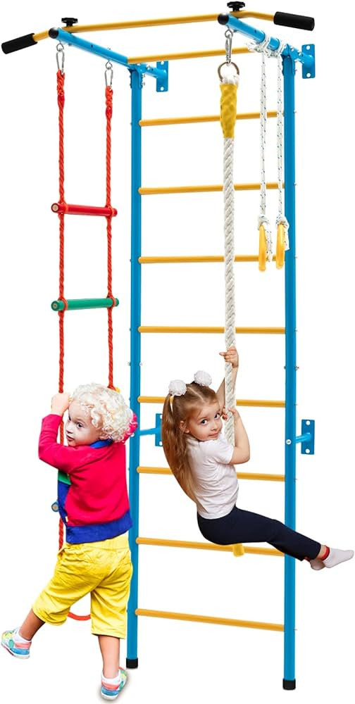 Costzon 5 in 1 Climbing Toys for Toddlers, Indoor Kids Gym for Exercise, Steel Ladder Wall Set wi... | Amazon (US)