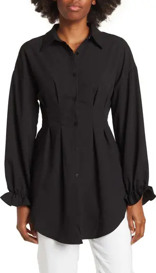 PATRIZIA LUCA Pintuck Long Sleeve Button-Up Blouse | Nordstromrack | Nordstrom Rack