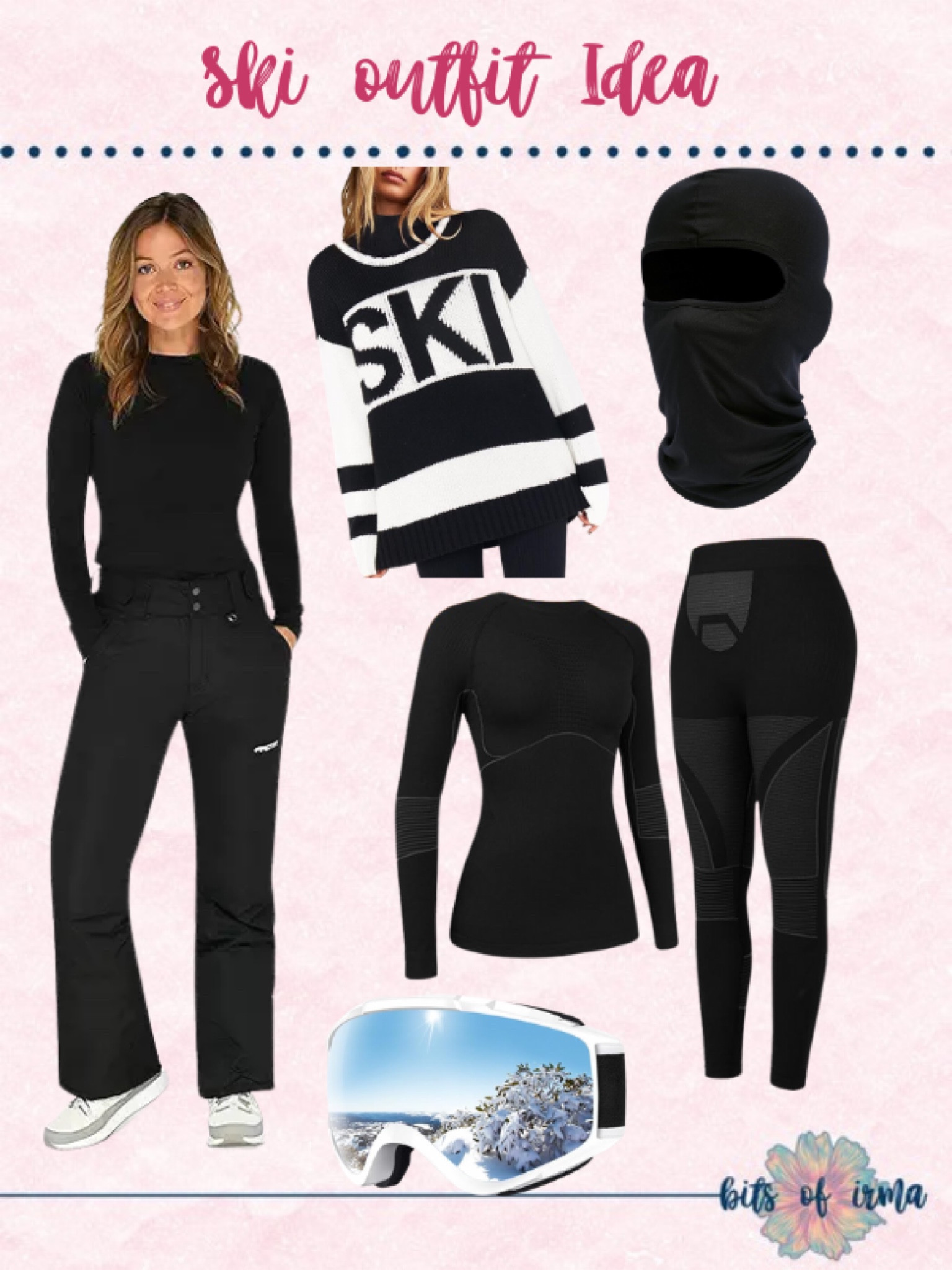 Ski Outfit Ideas | Anti-Fog Ski Goggles | Heated Socks | UGG Ear Muffs | Knit Beanie with Pom | Touchscreen-Compatible Ski Gloves | Thermal Base Layer Top and Bottom | Printed Ski Suit | Sleek Ski Helmet | Insulated Snow Boots | Chic ski Outfits | Ski basics | ski gear |  ski essentials | what to wear to ski | winter outfits |  winter travel | what to pack for ski trip | what to wear on a ski 

#LTKTravel #LTKActive #LTKStyleTip