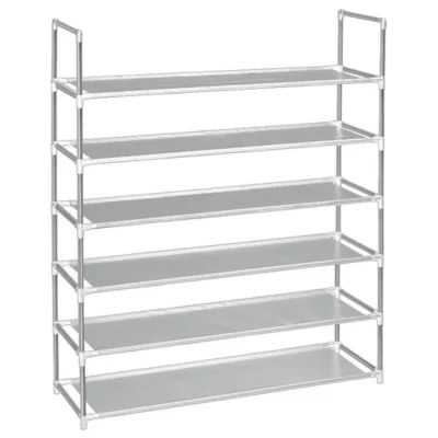 SALT 6-Tier Fabric Shoe Rack in Grey | Bed Bath & Beyond | Bed Bath & Beyond