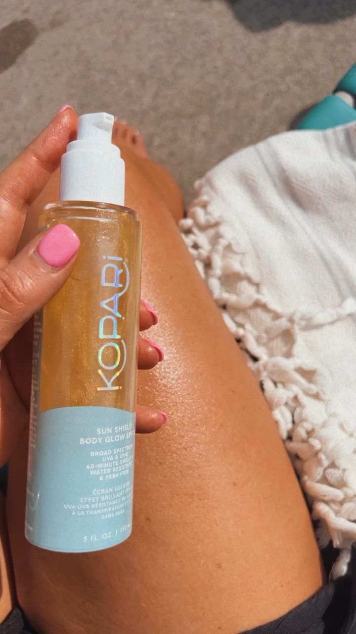 Glimmer sunscreen oil that smells amazing and looks so pretty on the skin! SPF 50

#LTKswim #LTKbeauty #LTKover40