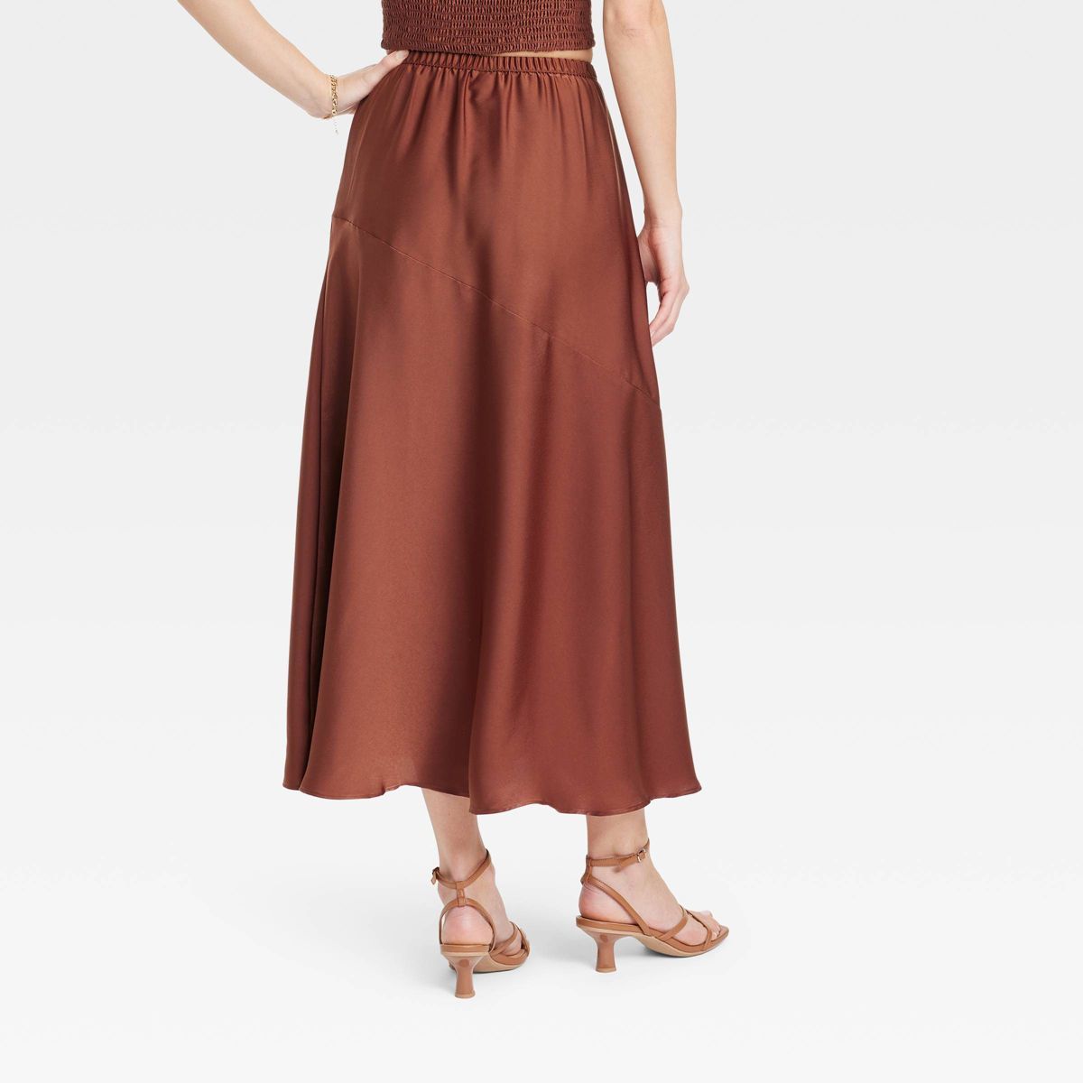 Women's Maxi A-Line Slip Skirt - A New Day™ Brown S | Target